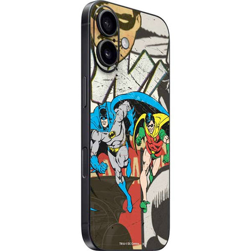 DC Comics Batman and Robin Vintage Action Pose iPhone 16 Plus Skin